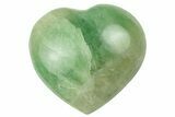 Polished Fluorescent Green Fluorite Heart - Madagascar #256188-1